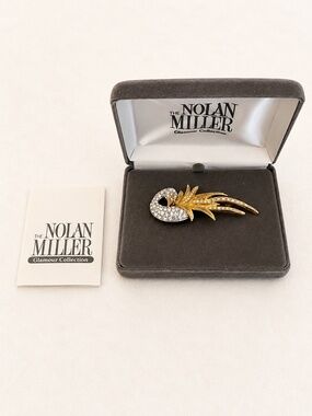 NWOT Vintage Nolan Miller Jonquil & Crystal Bird Pin